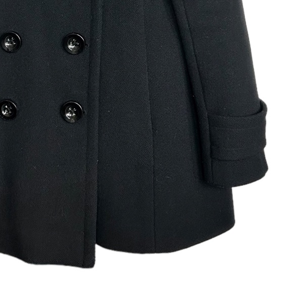 J. Crew Double Breasted Black Wool Peacoat Size 6 - Picture 8 of 16